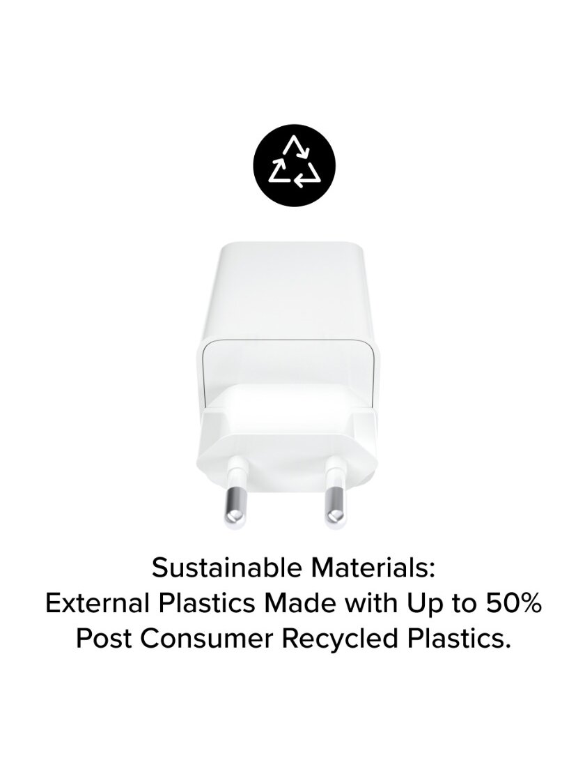 mophie Essentials Power Adapter Dual USB-C PD 50W EU White 1 mophie Essentials Power Adapter Dual USB-C PD 50W EU White 1