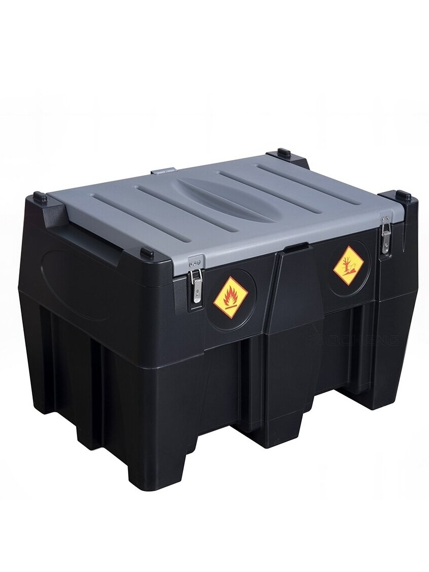 ⬡ Mobili kuro talpykla 440L (plastikinė) su pompa 12V DCTP40 (automatiniu pistoletu) (DTK480, AOCHENG)