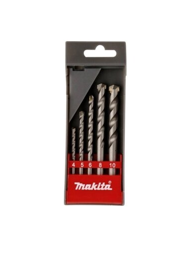Mūro grąžtų komplektas Makita, 4-10 mm, 5 vnt