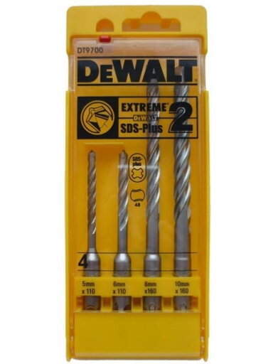 Mūro grąžtų rinkinys DeWalt SDS+ EXTREME,  4 vnt
