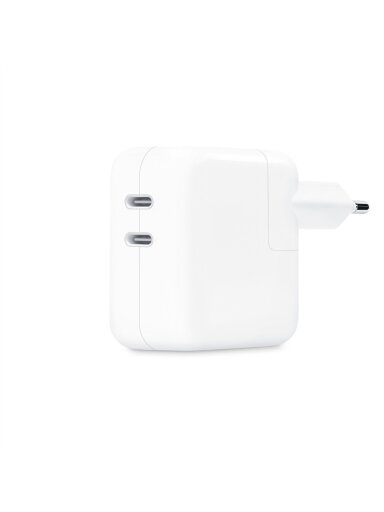 MW2K3ZM/A 35W Dual USB-C Power Adapter, White