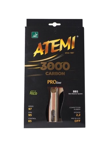 Nauja "Atemi 3000 Pro" Įgaubta Stalo Teniso Raketė