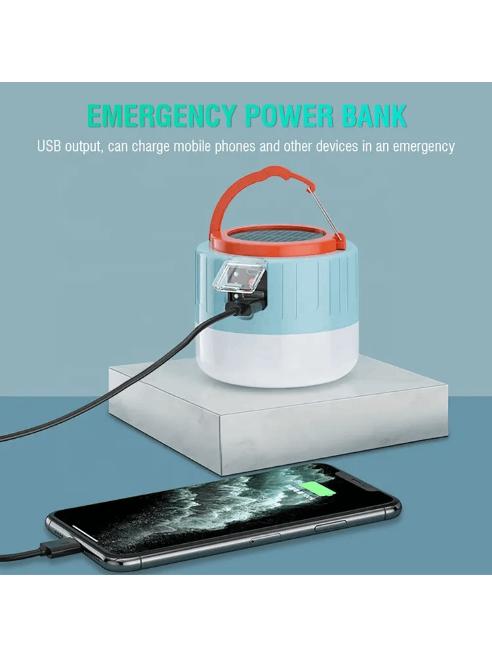 Nešiojamas Saulės Energijos Žibintas BORUiT YHX-0217 Powerbankas 3