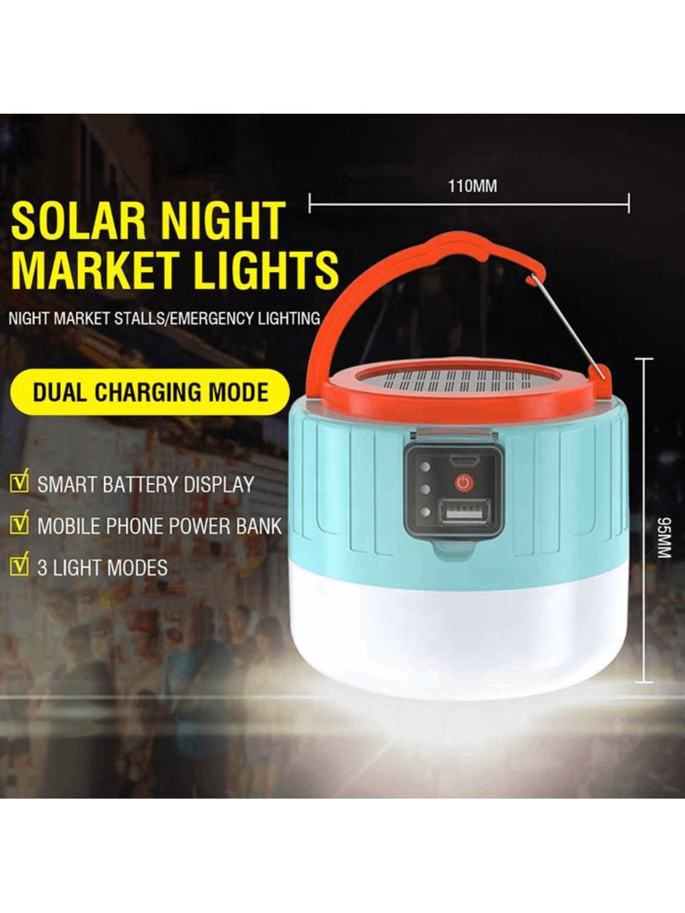 Nešiojamas Saulės Energijos Žibintas BORUiT YHX-0217 Powerbankas 5