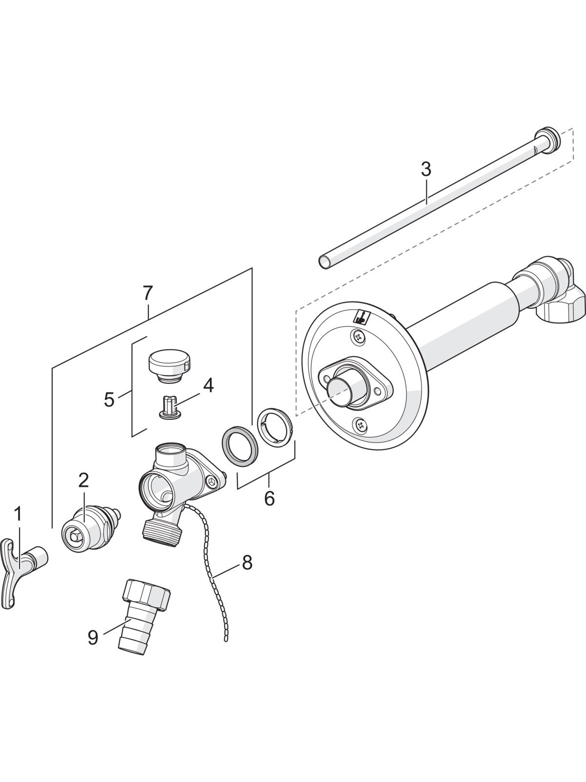 Neužšąlantis lauko čiaupas DN15, L 250-450 mm 1 Neužšąlantis lauko čiaupas DN15, L 250-450 mm 1
