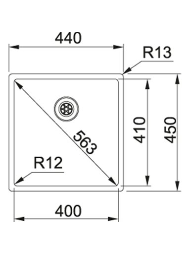 Nerūdijančio plieno plautuvė Franke Box, BXX 210/110-40, rankinis ventilis