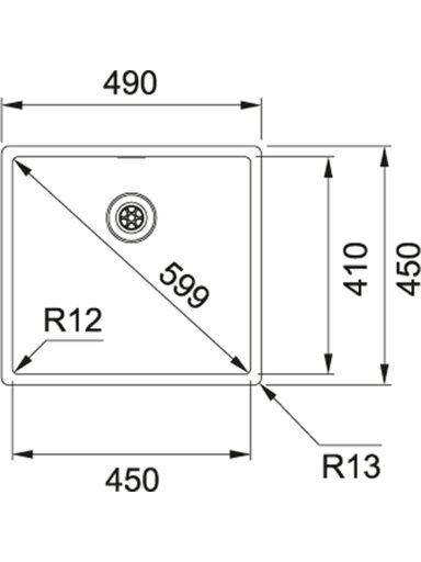 Nerūdijančio plieno plautuvė Franke Box, BXX 210/110-45, rankinis ventilis
