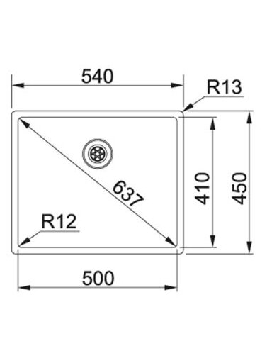 Nerūdijančio plieno plautuvė Franke Box, BXX 210/110-50, rankinis ventilis