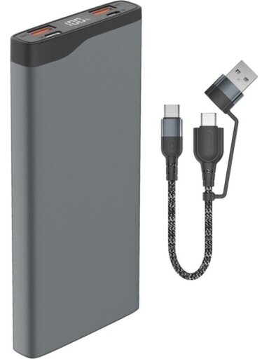 Nešiojamas įkroviklis 4smarts VoltHub Pro, 10000 mAh, pilka