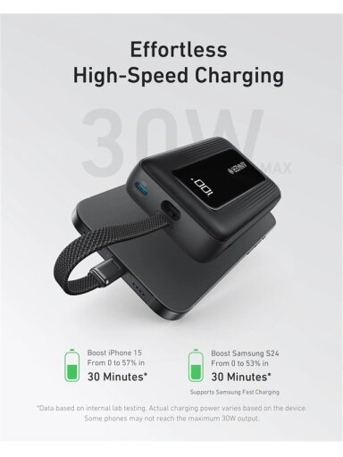 Nešiojamas įkroviklis Anker, 10000 mAh, 30 W, juoda