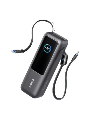 Nešiojamas įkroviklis Anker A1695H11, 25000 mAh, 100W, pilka