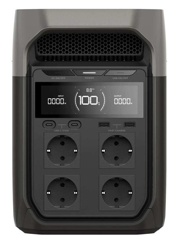 Nešiojamas įkroviklis EcoFlow 1800 - 3600W, juoda 1 Nešiojamas įkroviklis EcoFlow 1800 - 3600W, juoda 1