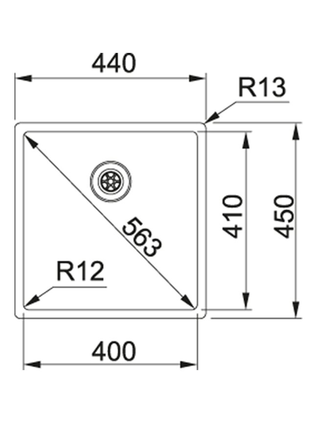 Nerūdijančio plieno plautuvė Franke Box, BXX 210/110-40, rankinis ventilis 1