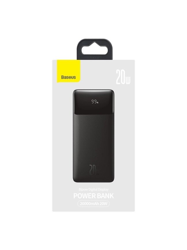 Nešiojamas įkroviklis Baseus 20W 20000 mAh, juoda 1