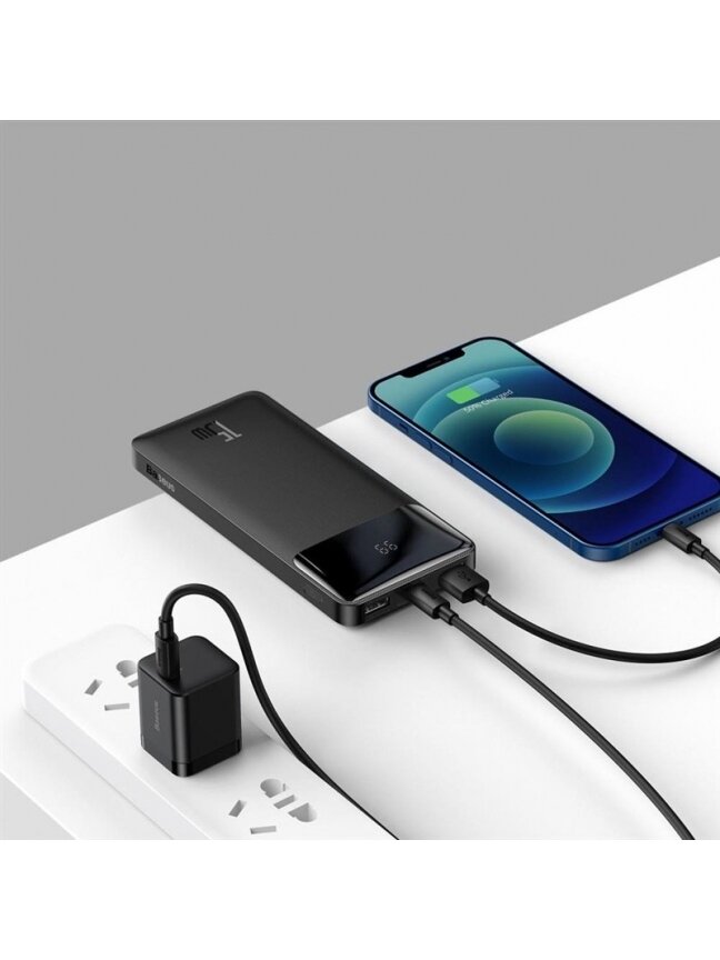 Nešiojamas įkroviklis Baseus Bipow, 10000 mAh, 15W pilka 2