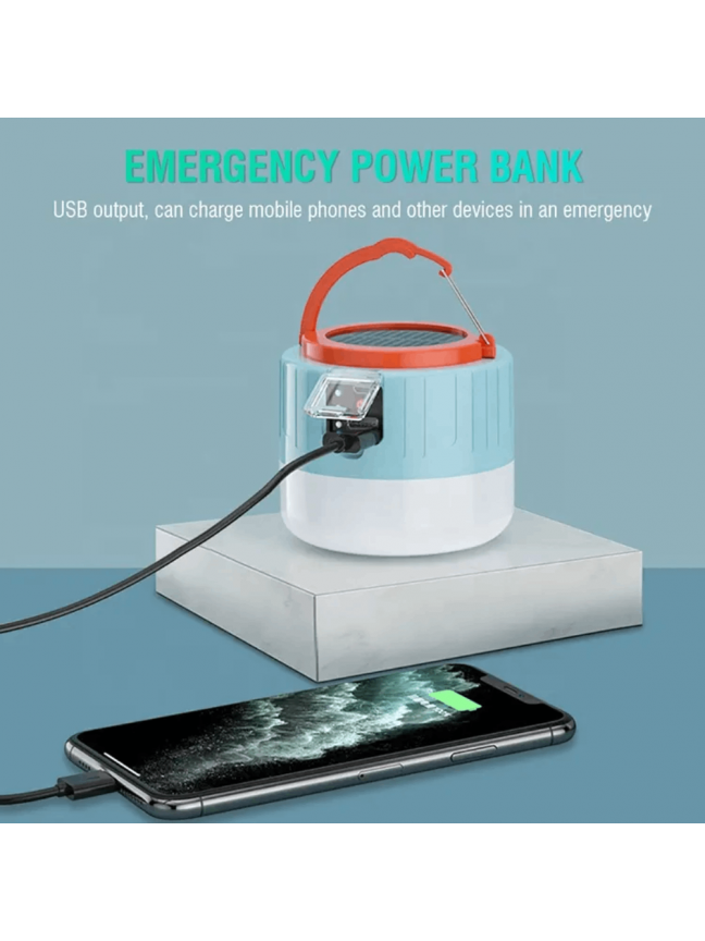 Nešiojamas Saulės Energijos Žibintas BORUiT YHX-0217 Powerbankas 3