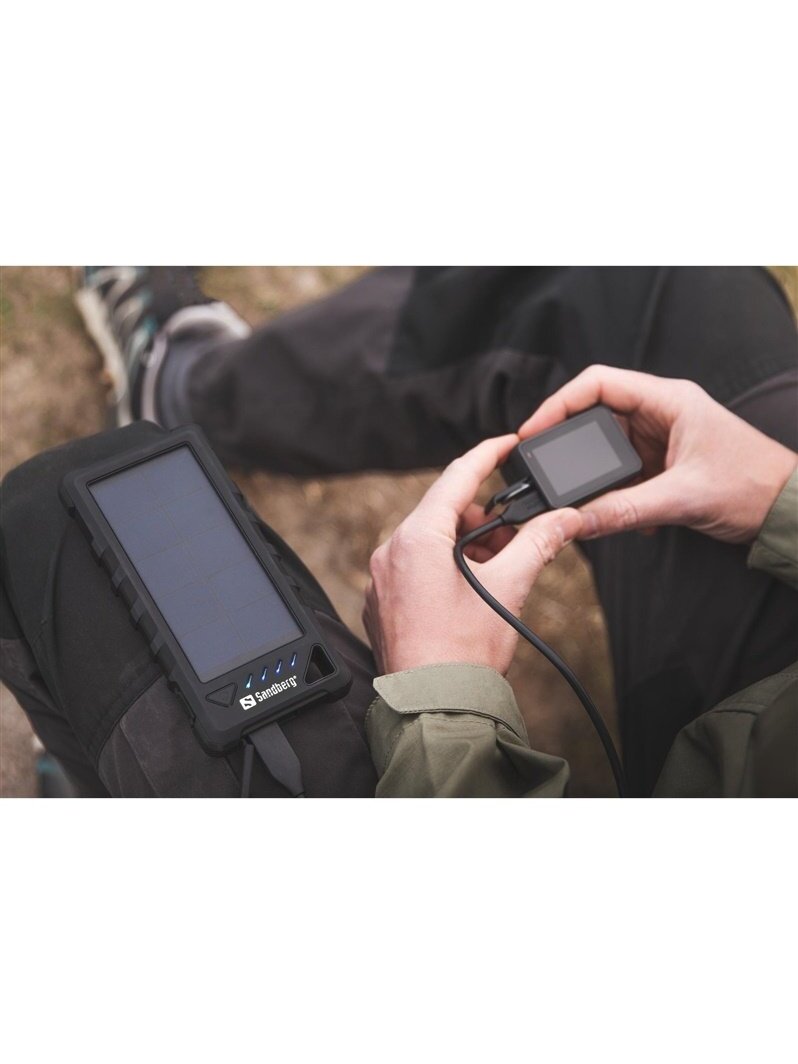 Nešiojamas įkroviklis Sandberg Solar, 16000 mAh, juoda 2 Nešiojamas įkroviklis Sandberg Solar, 16000 mAh, juoda 2
