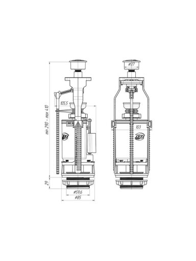 NULEID MECHANIZ METALINIS MYGTUKAS 3/6L