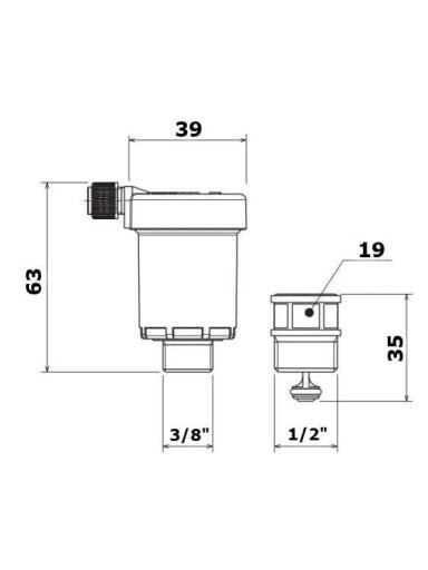 Nuorinimo vožtuvas automatinis Herz, R½ x G⅜
