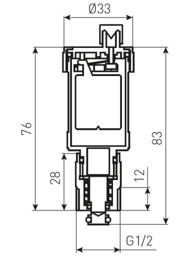 Nuorinimo vožtuvas FERRO 1/2", automatinis, išardomas