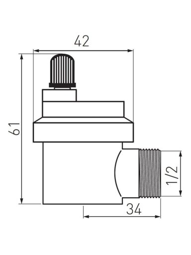 Nuorinimo vožtuvas FERRO 1/2", automatinis, kampinis
