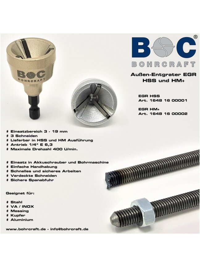 Nuožulų nuėmėjas BOHRCRAFT EGR HM+ (3-19 mm) 1 Nuožulų nuėmėjas BOHRCRAFT EGR HM+ (3-19 mm) 1