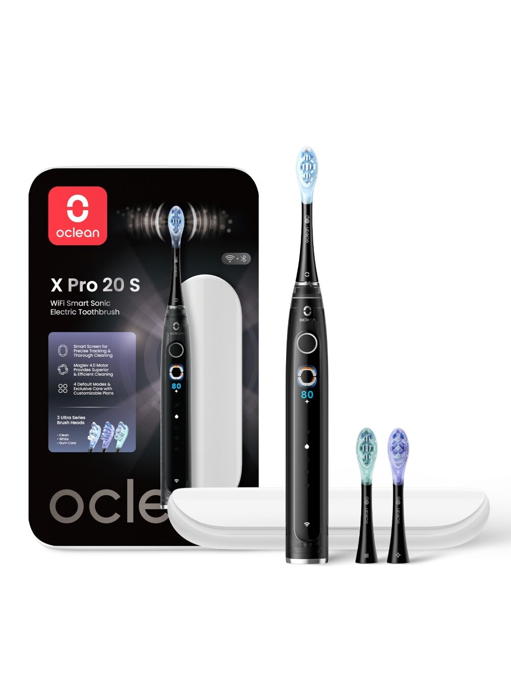 Oclean X Pro 20 Set išmanusis el. dantų šepetėlis, juodas
