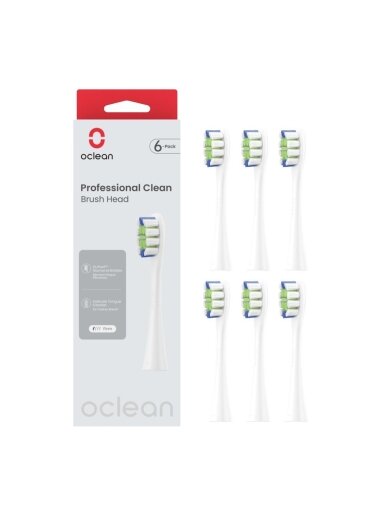 Dantų šepetėlio antgaliai Oclean P1C1 W06, 6 vnt., balta