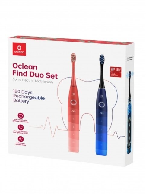 Oclean Electric Toothbrush Find Dou Set red/blue Oclean Electric Toothbrush Find Dou Set red/blue