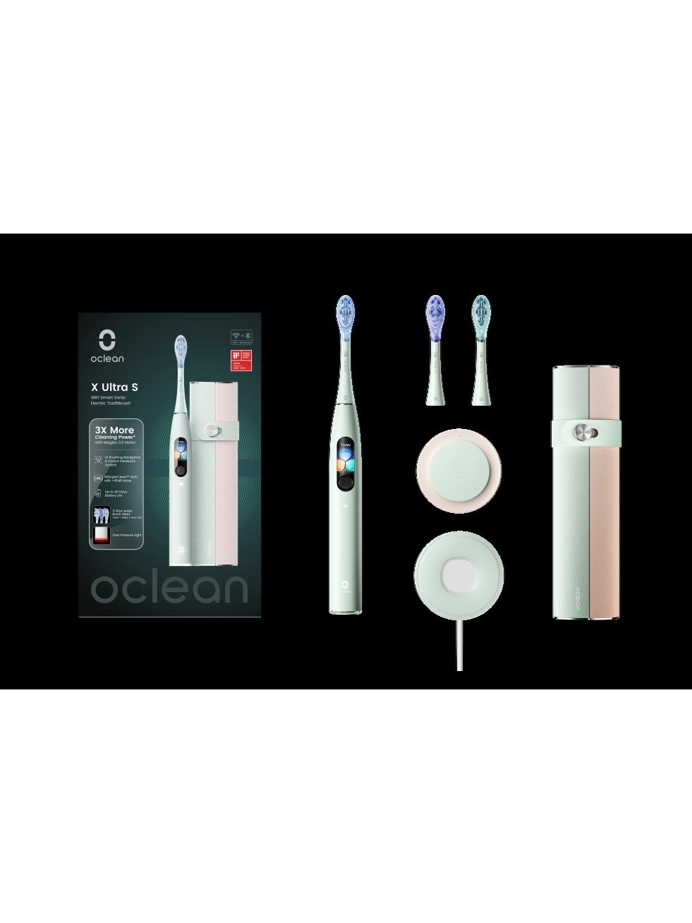 Oclean X Ultra S elektrinis dantų šepetėlis (žalias) 1