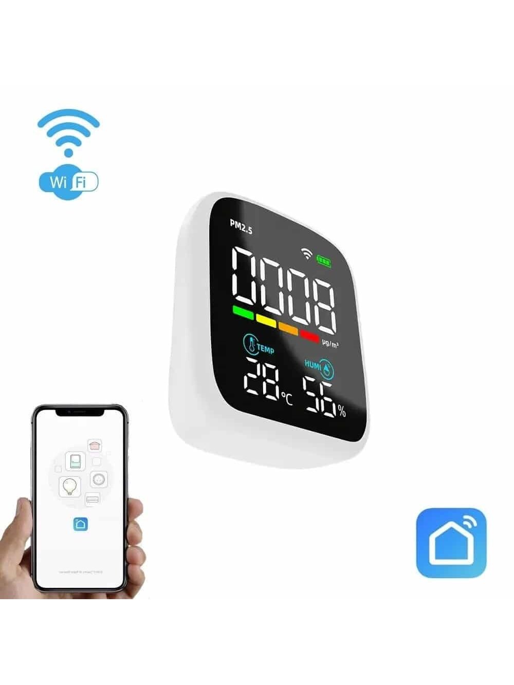 Oro kokybės matuoklis WiFi SmartHome Oro kokybės matuoklis WiFi SmartHome