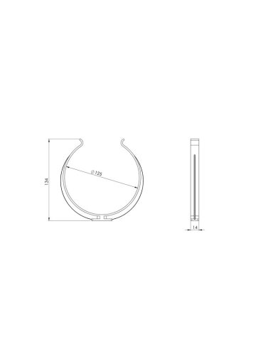 Ortakio laikiklis EUROPLAST AZ125, D125, 2 vnt.