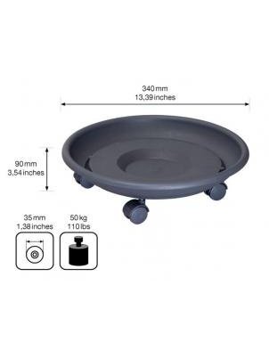 Padėklas su ratukais PLASTIC ANTRACITA XL 2 Padėklas su ratukais PLASTIC ANTRACITA XL 2