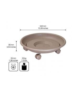 Padėklas su ratukais PLASTIC TAUPE XL 2 Padėklas su ratukais PLASTIC TAUPE XL 2