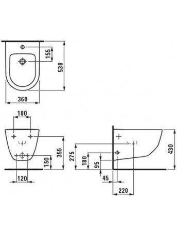 Pakabinama bidė Laufen Pro 830952 1 Pakabinama bidė Laufen Pro 830952 1