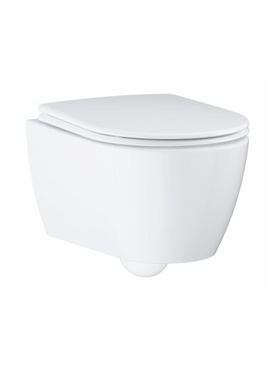 Pakabinamas unitazas Essence, Rimless su POWERFLUSH, PureGuard danga, baltas