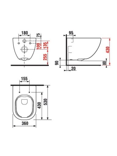 Pakabinamas unitazas MIO Rimless be vandens paskirstymo apvado, baltas