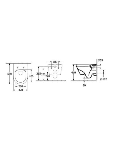 Pakabinamas unitazas, Villeroy & Boch 4675R001, 530x330mm
