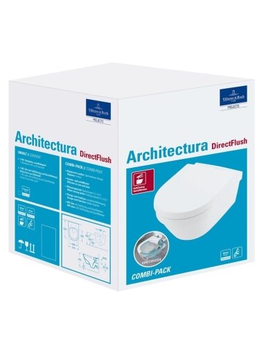 Pakabinamasis unitazas su dangčiu VILLEROY & BOCH, 410×400mm