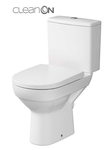 Pastatomas WC Cersanit, City Clean-On su lėtai nusileidžiančiu dangčiu