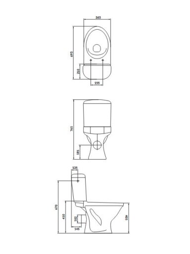 Pastatomas WC Cersanit, ECO II SimpleOn su dangčiu 3