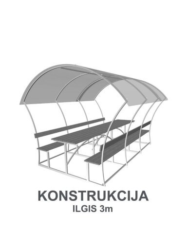 Pavėsinė ASTRA (ilgis 3m) (Konstrukcija) 1,85x3m - bazė