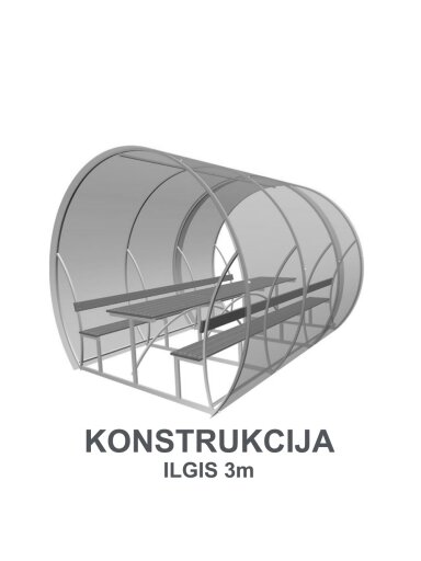 Pavėsinė BIJŪNAS (ilgis 3m) (Konstrukcija) 1,73x3m - bazė Pavėsinė BIJŪNAS (ilgis 3m) (Konstrukcija) 1,73x3m - bazė