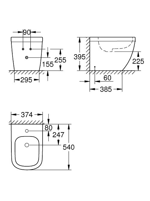 Pastatoma bidė Grohe Euro Ceramic, balta