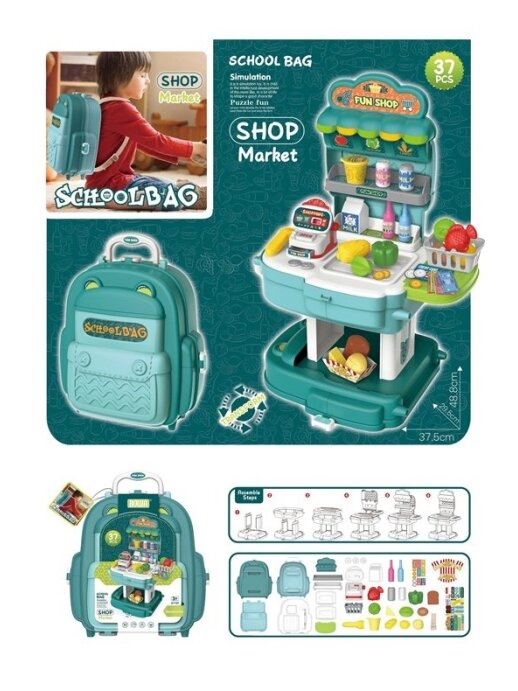 Parduotuvės žaislai School Bag-Shop Market 8779p 1 Parduotuvės žaislai School Bag-Shop Market 8779p 1