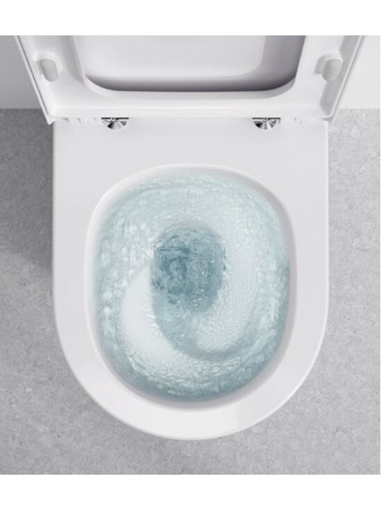 Pakabinamas WC Kartell, Silent Flush / Rimless, 4,5/3 ltr, be dangčio, balta spalva 2 Pakabinamas WC Kartell, Silent Flush / Rimless, 4,5/3 ltr, be dangčio, balta spalva 2