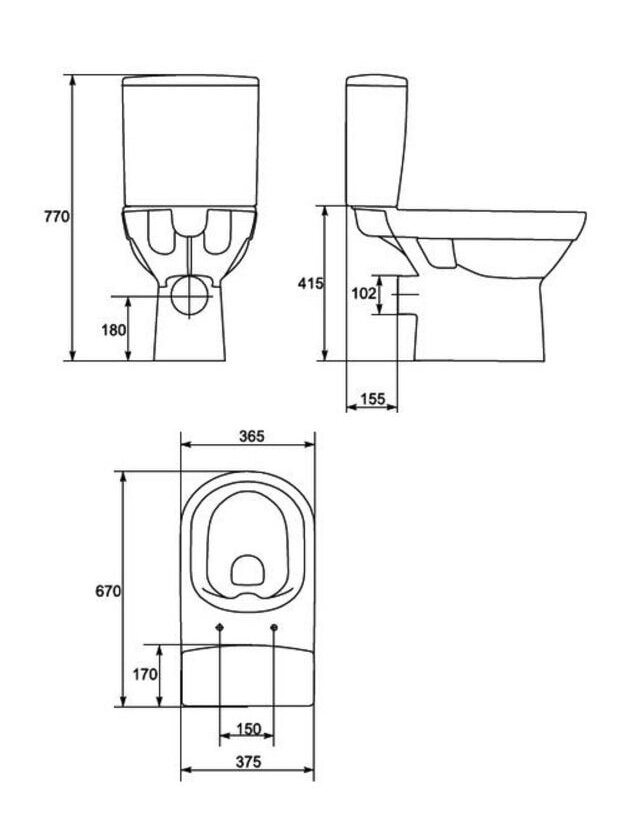 Pastatomas WC Cersanit, City Clean-On su lėtai nusileidžiančiu dangčiu 3 Pastatomas WC Cersanit, City Clean-On su lėtai nusileidžiančiu dangčiu 3
