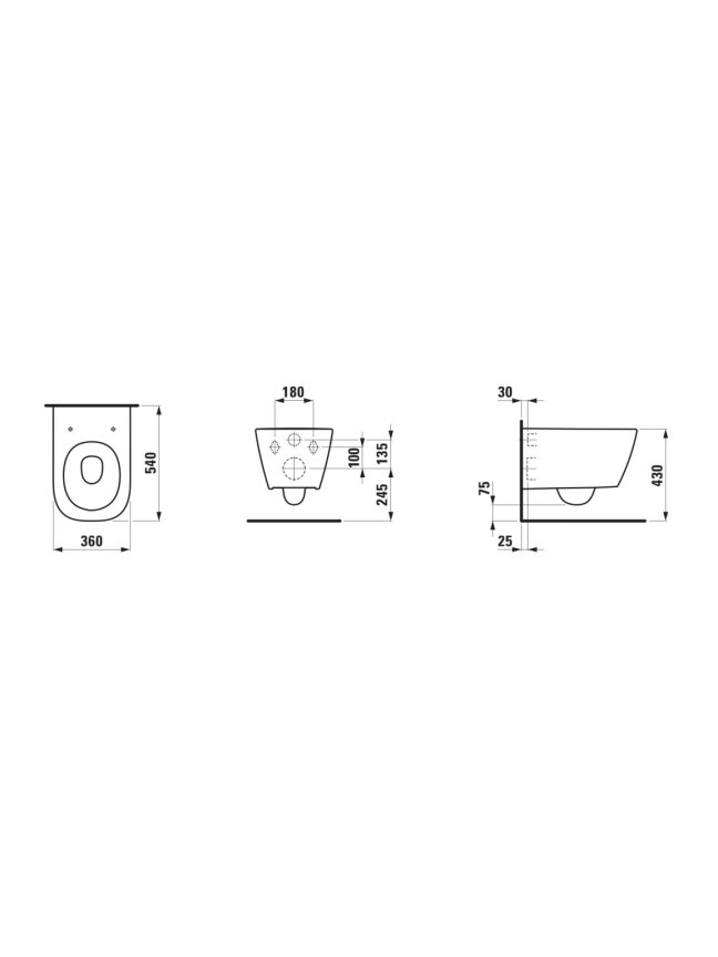 Pakabinamas unitazas, MEDA 54x36, tylus sūkurinis nuplovimas (Silent flush), be apvado (Rimless), be dangčio, balta spal 3 Pakabinamas unitazas, MEDA 54x36, tylus sūkurinis nuplovimas (Silent flush), be apvado (Rimless), be dangčio, balta spal 3