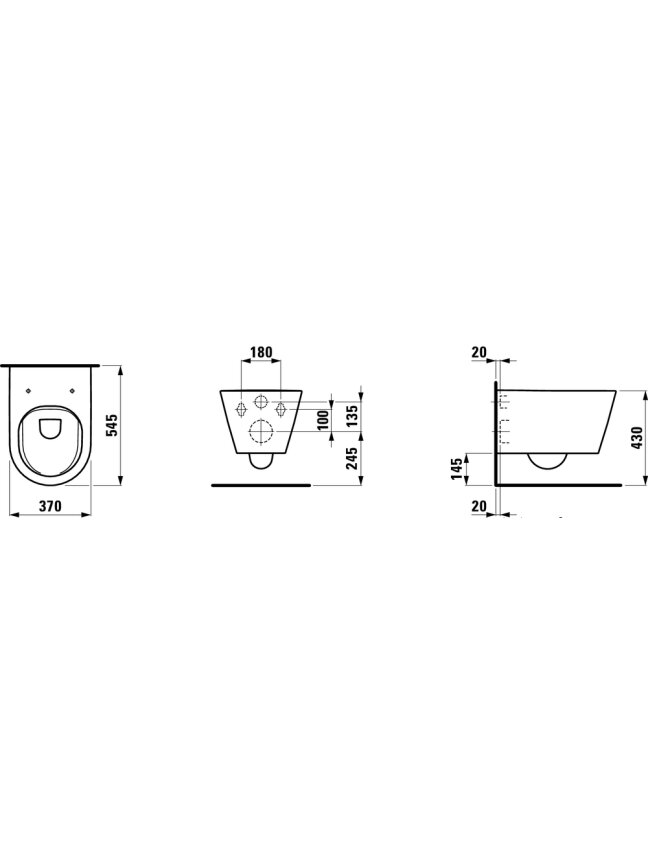Pakabinamas WC Kartell Rimless, 4,5/3 l,  be dangčio, balta spalva 1