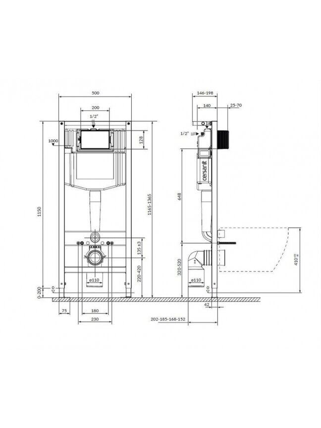 Pakabinamojo unitazo komplektas Cersanit S701-777, 20x41 cm 1